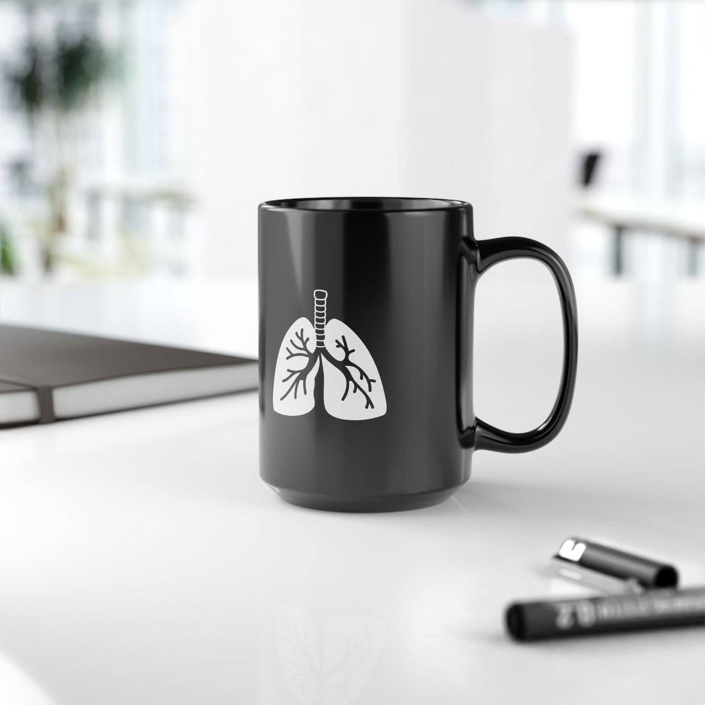 Lungen Keramiktasse Schwarz
