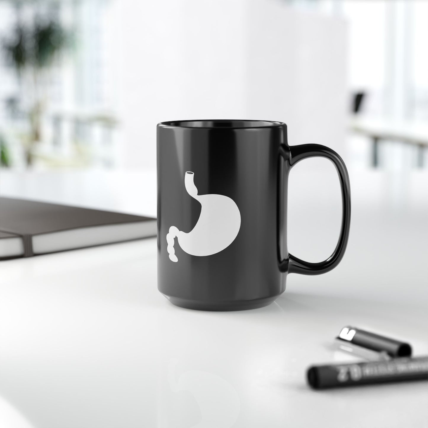 Magen Keramiktasse Schwarz