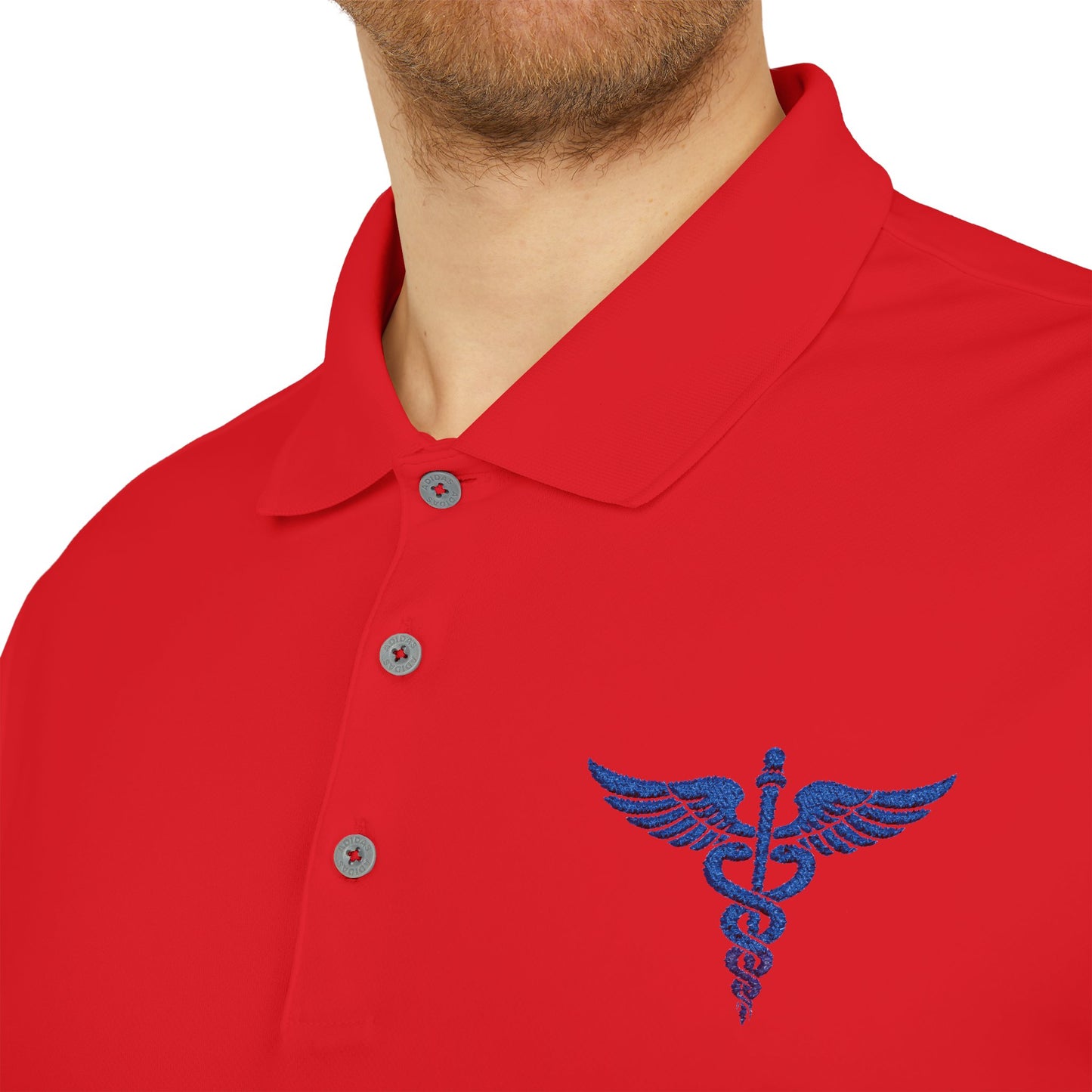 Caduceus Medical Polo Shirt — White Performance Workwear