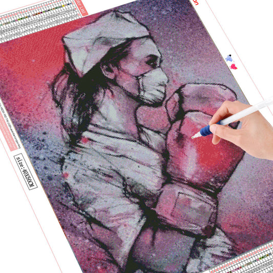 Handmade DIY Doctor Painting Diamond Embroidery Cross Portrait Home Decoration