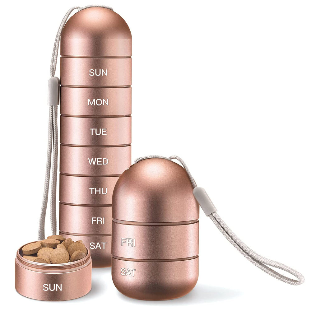 Wasserdichter 7-Tage Tabletten Organizer aus Aluminium