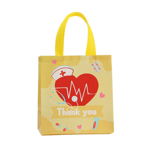 12Pcs Nurse's Day Theme Non-Woven Gift Packing Bag Doctor Candy Cookie Bag for Congrats Nurse Graduation Party Decoration