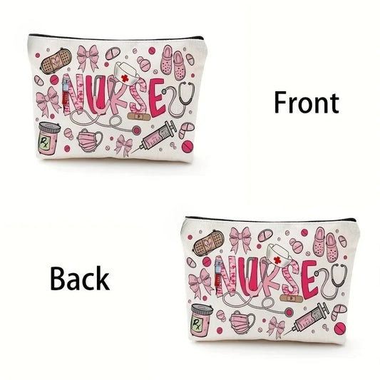 A Nurse-themed Makeup Bag - Cute Multifunctional Zipper Pouch, Jewelry Storage Bag, Perfect Travel Zipper Small Storage Bag.