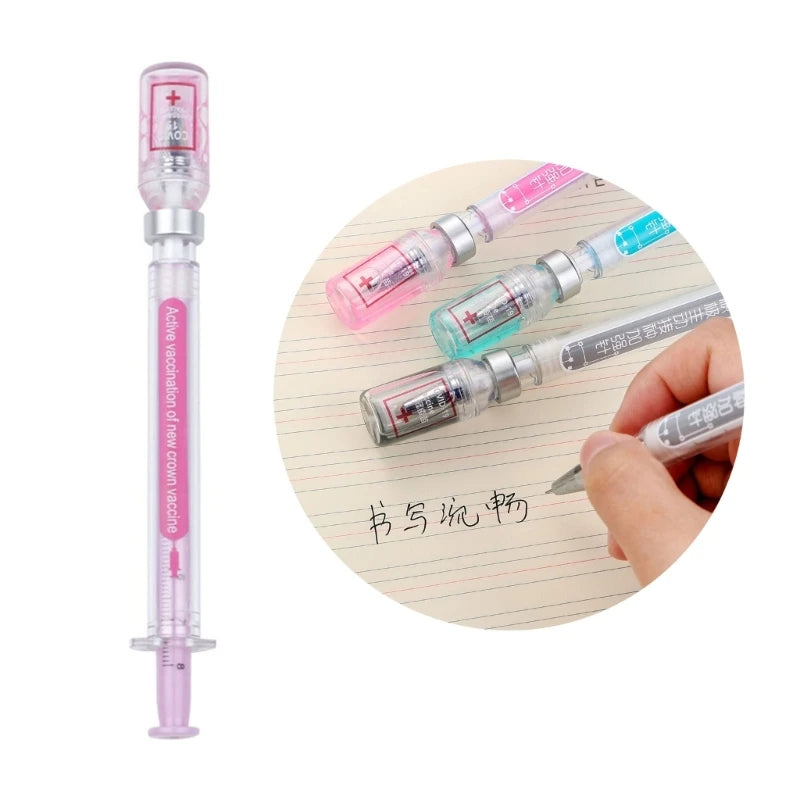 Random 1 Syringe Pens Creative-Fun Pen Novelty Medical Ballpoint Pens Gift for Nurses,Nurse Doctor Pretend Play Party Supplies