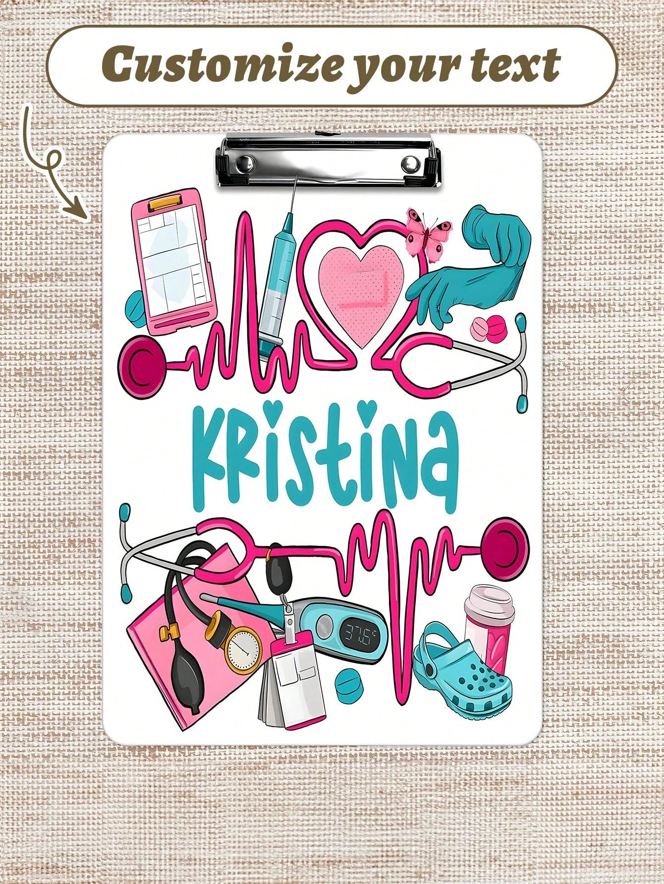 22.3*30.5CM Personalized Nurse Scrubs Clipboard,4 Styles,Custom Nurse Gift, Nurse Appreciation Gift,Medical Assistant File Board