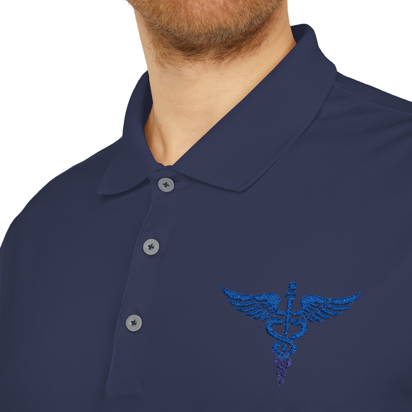 Caduceus Medical Polo Shirt — White Performance Workwear
