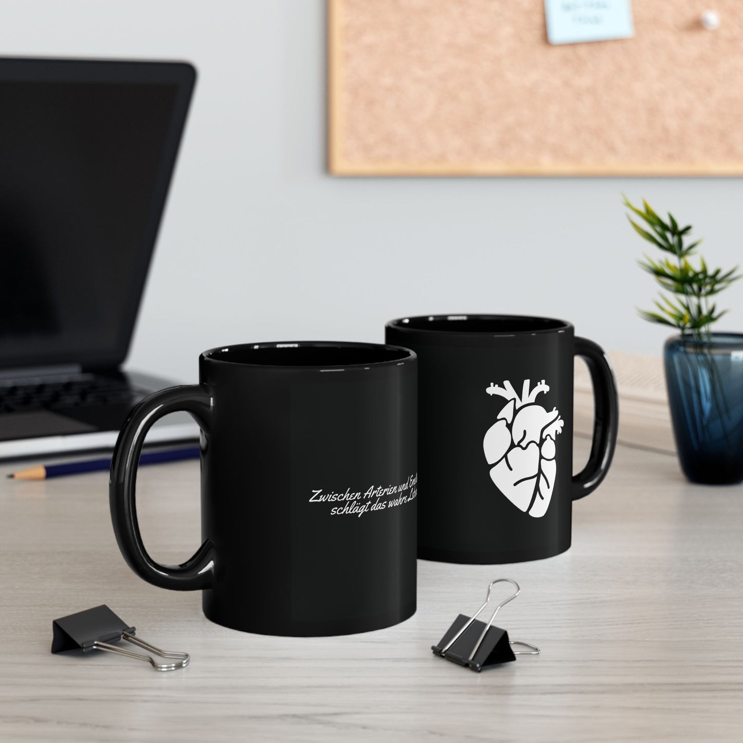 Herz Keramiktasse Schwarz