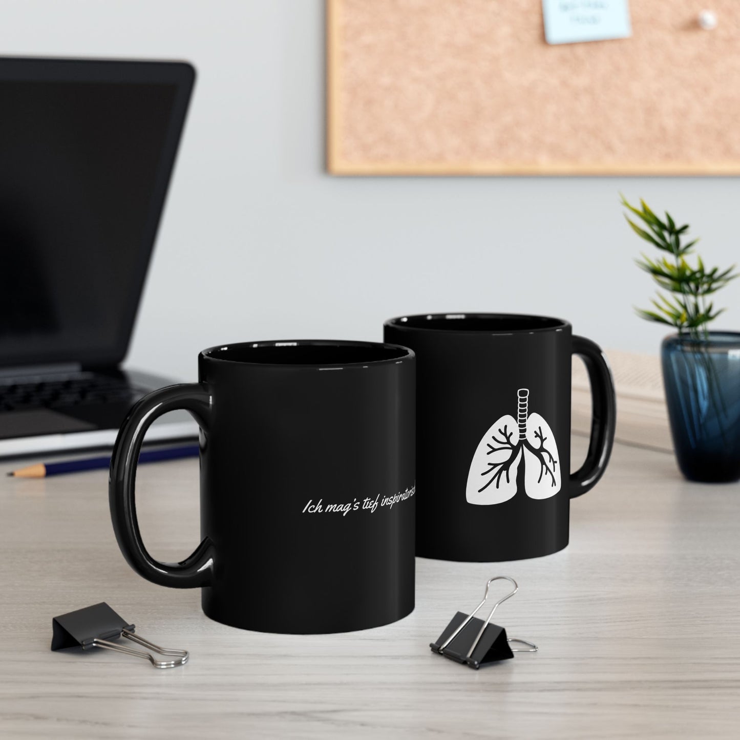 Lungen Keramiktasse Schwarz