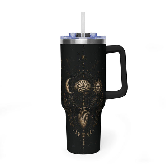 Edelstahl Termobecher mit Strohhalm