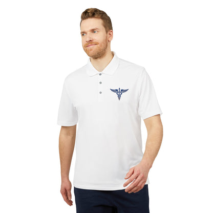 Caduceus Medical Polo Shirt — White Performance Workwear
