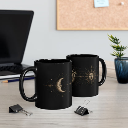 Herz, Sonne, Mond Keramiktasse