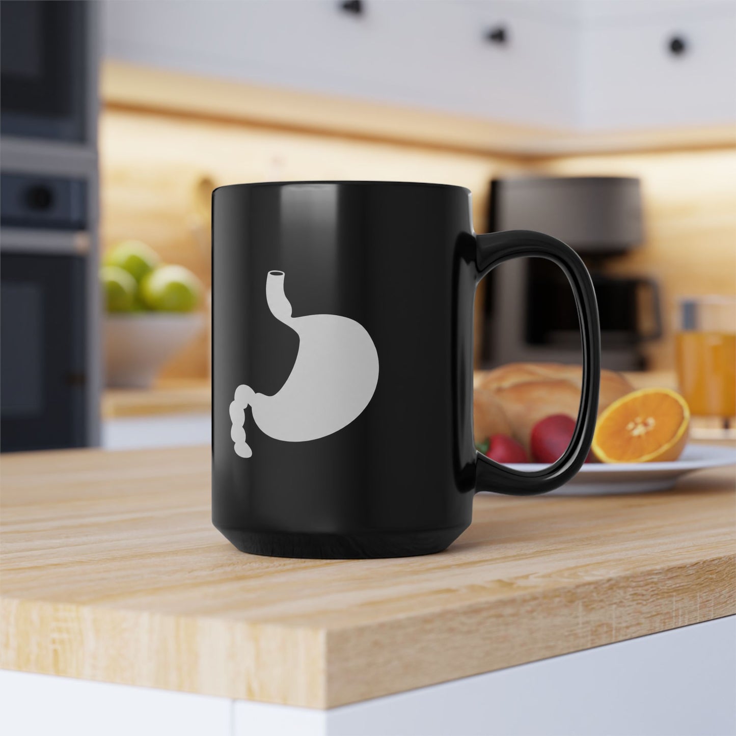 Magen Keramiktasse Schwarz