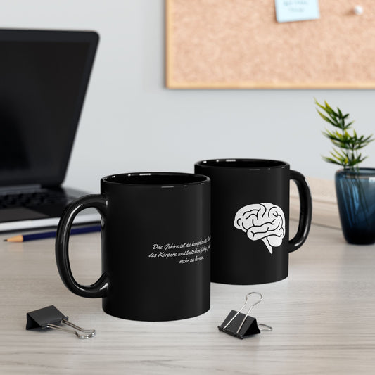 Gehirn Keramiktasse Schwarz