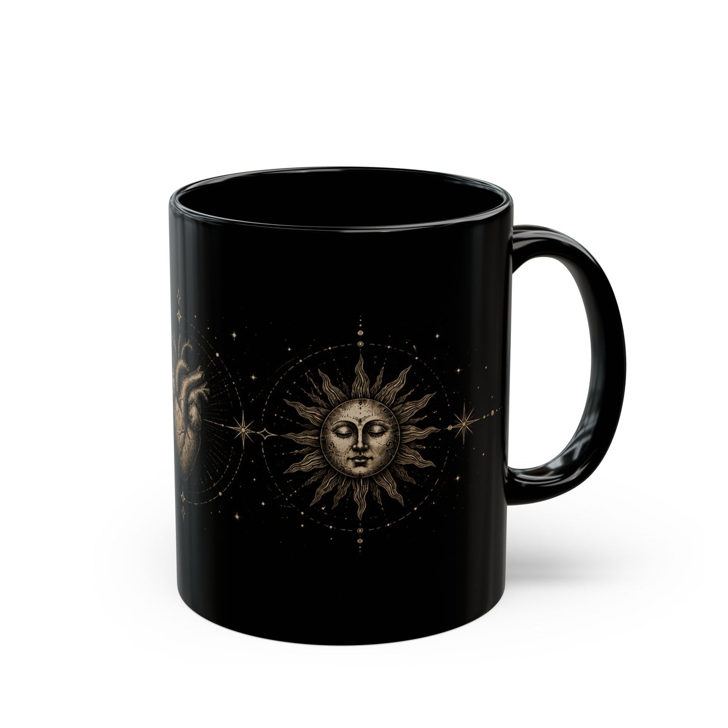 Herz, Sonne, Mond Keramiktasse
