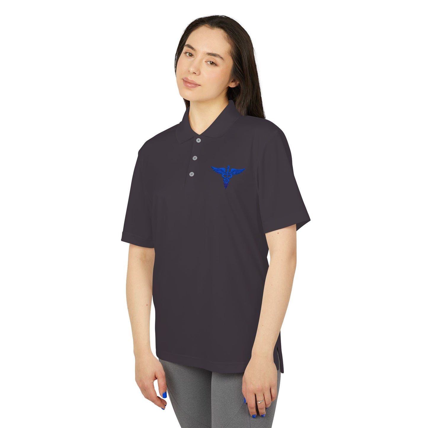 Caduceus Medical Polo Shirt — White Performance Workwear