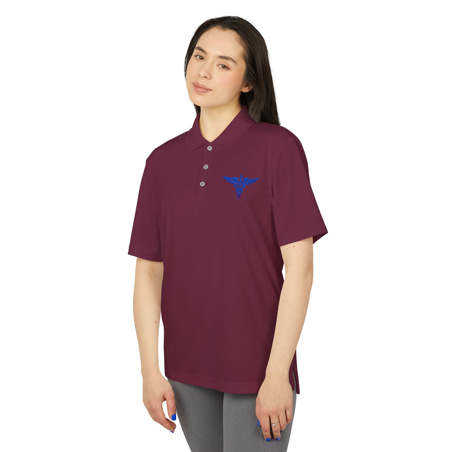 Caduceus Medical Polo Shirt — White Performance Workwear