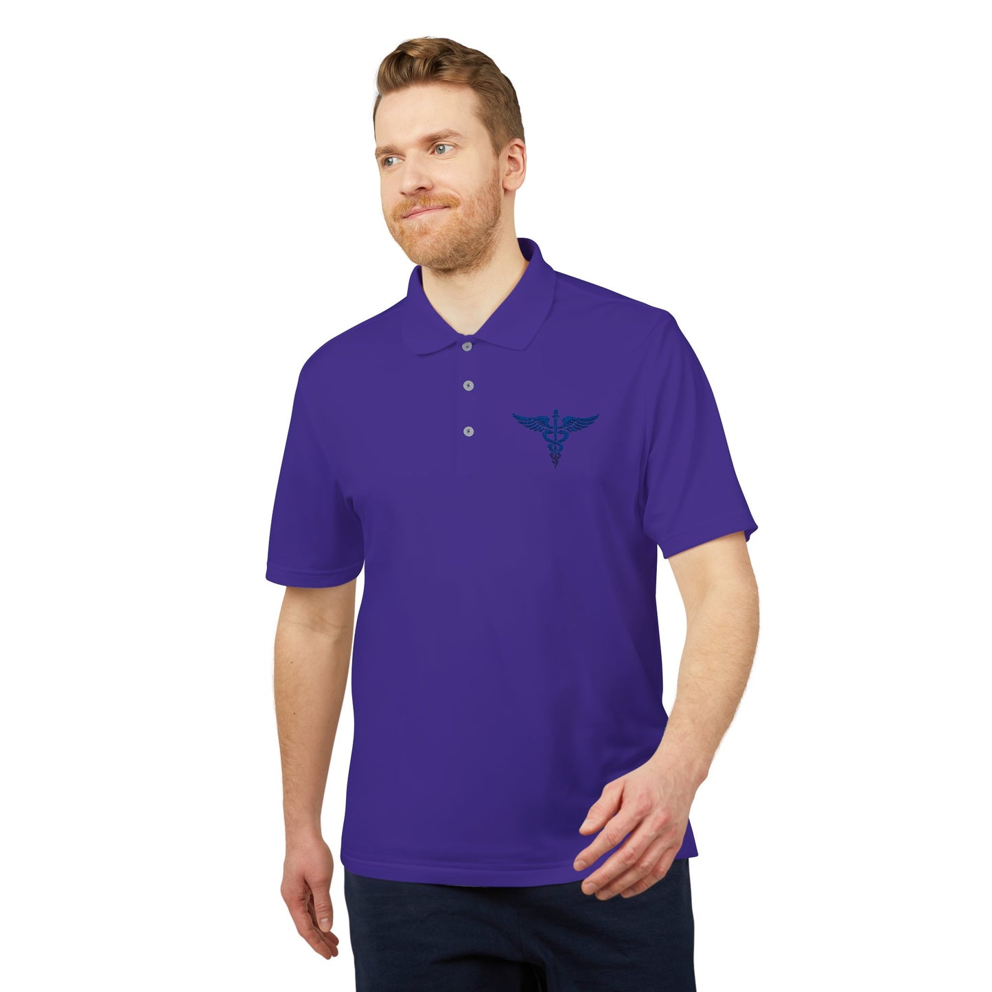 Caduceus Medical Polo Shirt — White Performance Workwear
