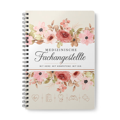 Medical Assistant Floral A5 Notebook — "Medizinische Fachangestellte" Wirobound Journal