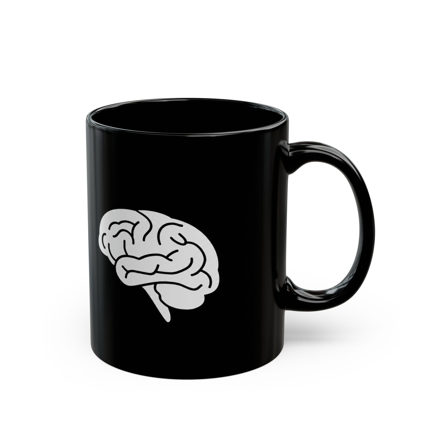 Gehirn Keramiktasse Schwarz