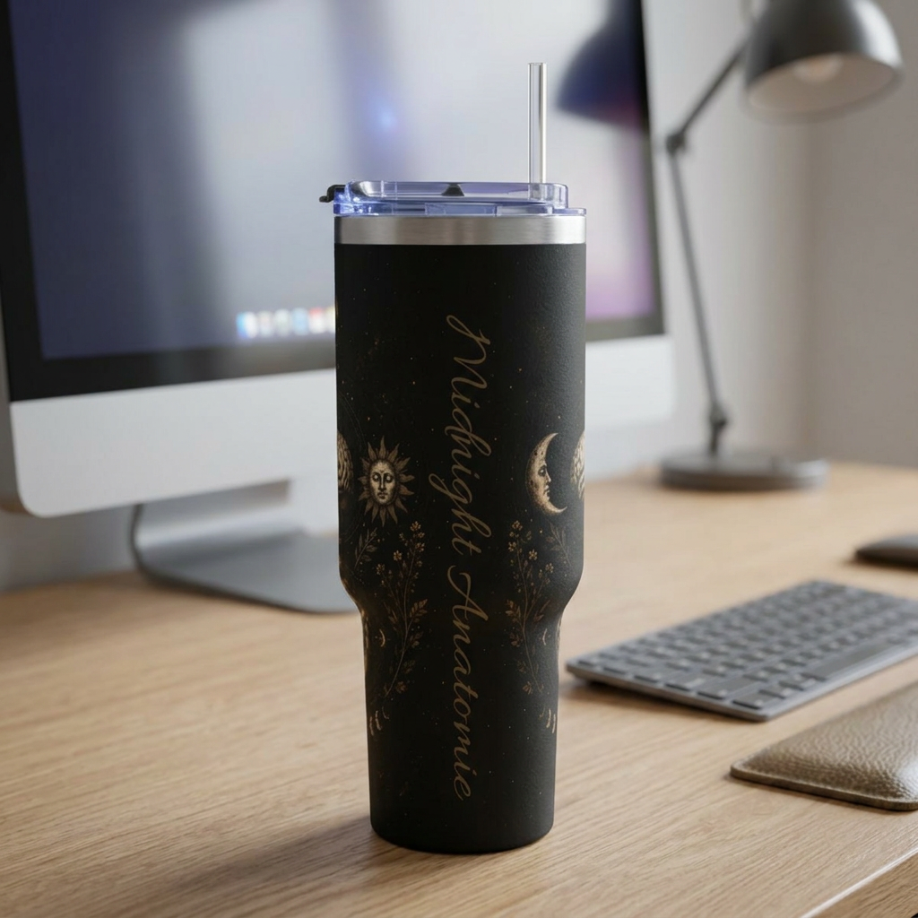 Edelstahl Termobecher mit Strohhalm