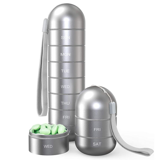 Wasserdichter 7-Tage Tabletten Organizer aus Aluminium