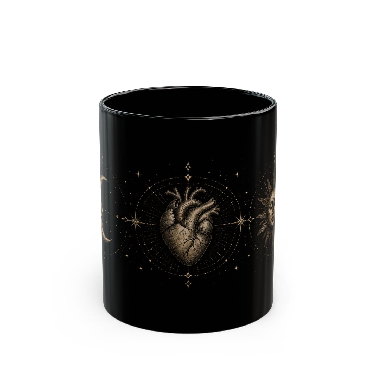 Herz, Sonne, Mond Keramiktasse