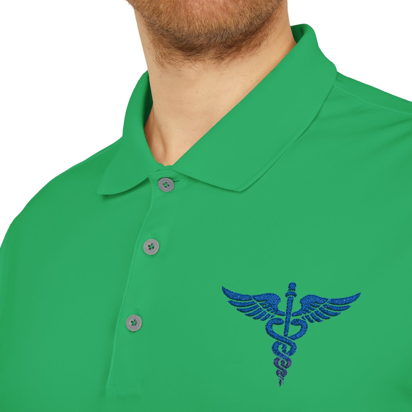 Caduceus Medical Polo Shirt — White Performance Workwear