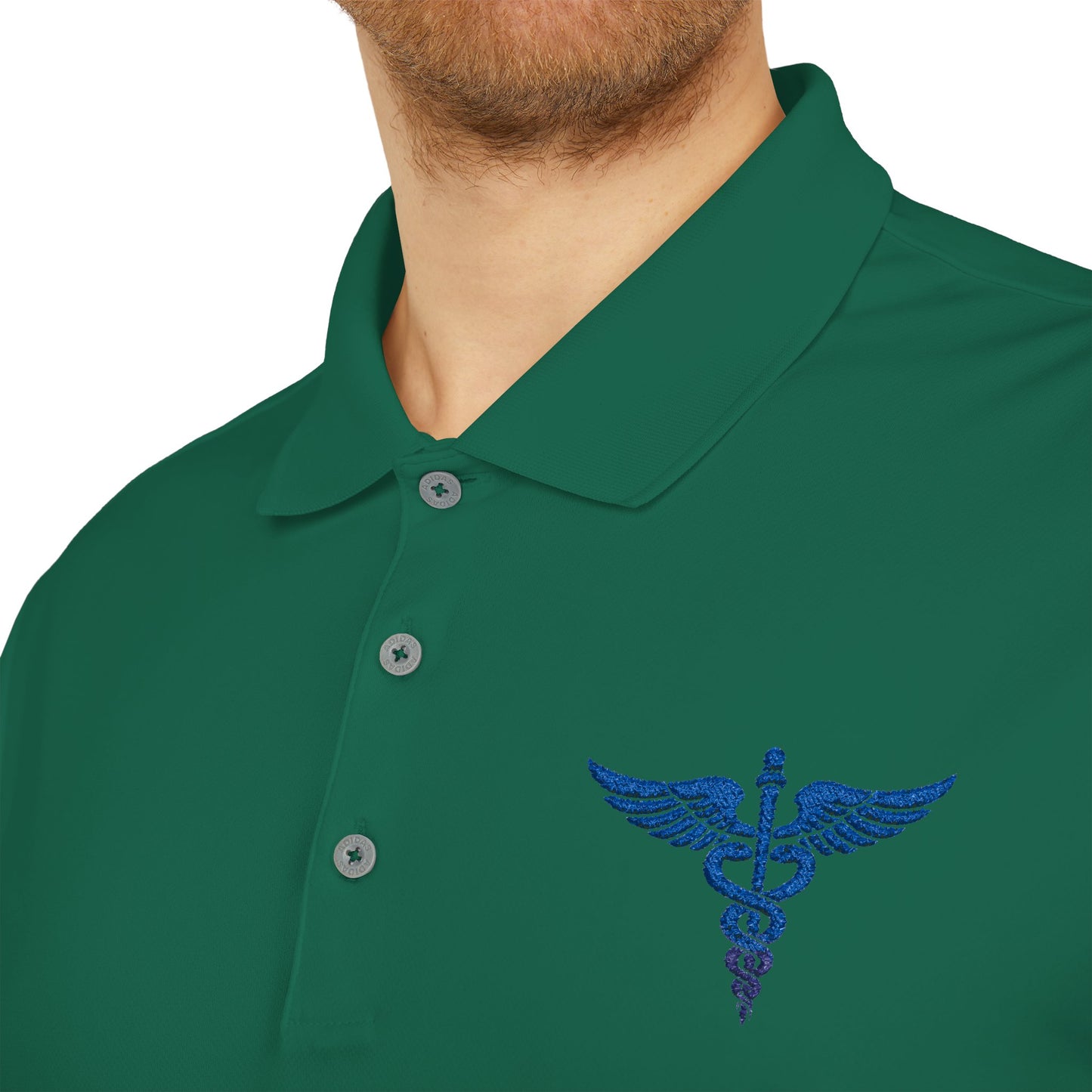 Caduceus Medical Polo Shirt — White Performance Workwear