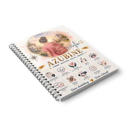 Azubine A5 Spiral Notebook — Nursing Trainee Journal (Lerne. W achse. Helfe. Werde.)
