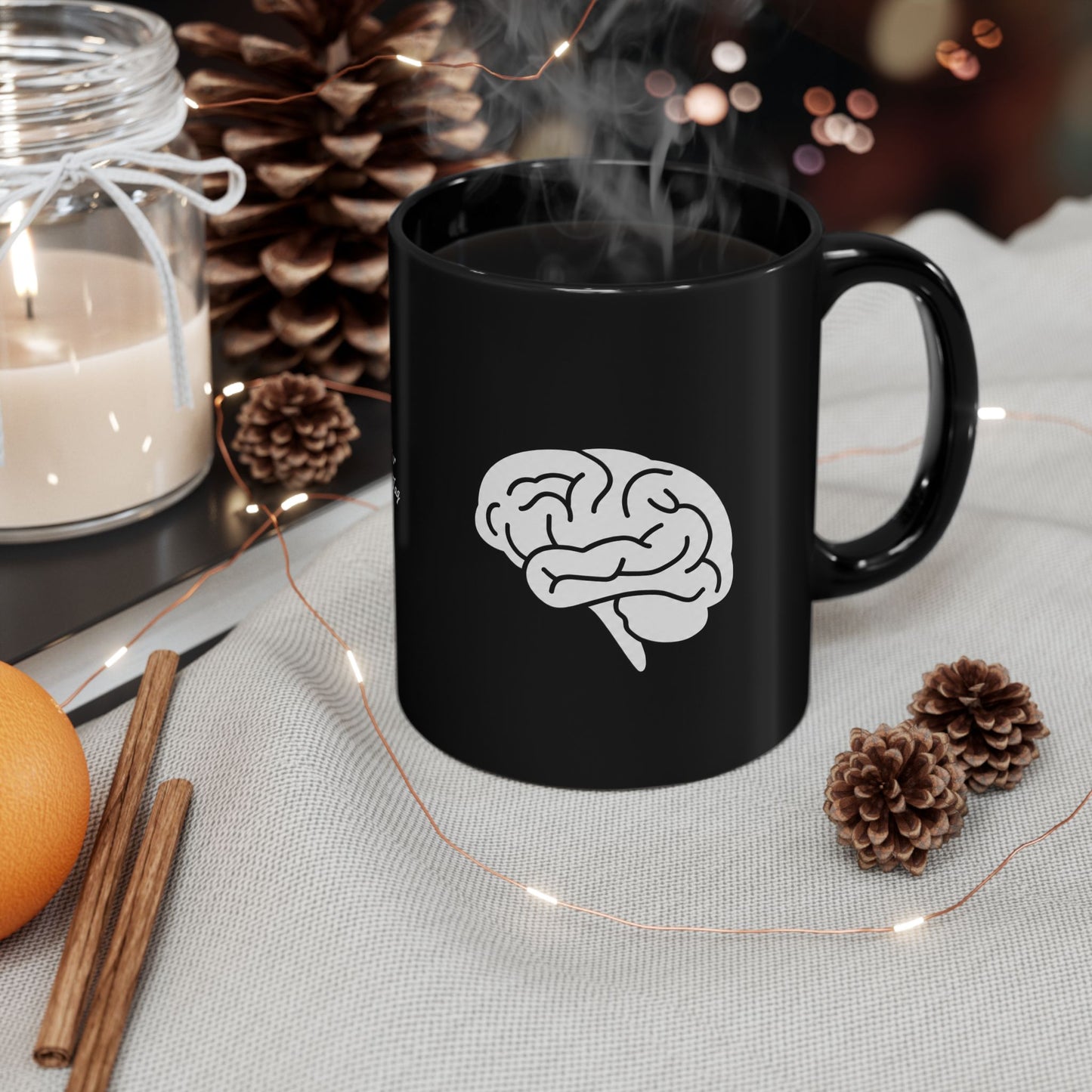Gehirn Keramiktasse Schwarz
