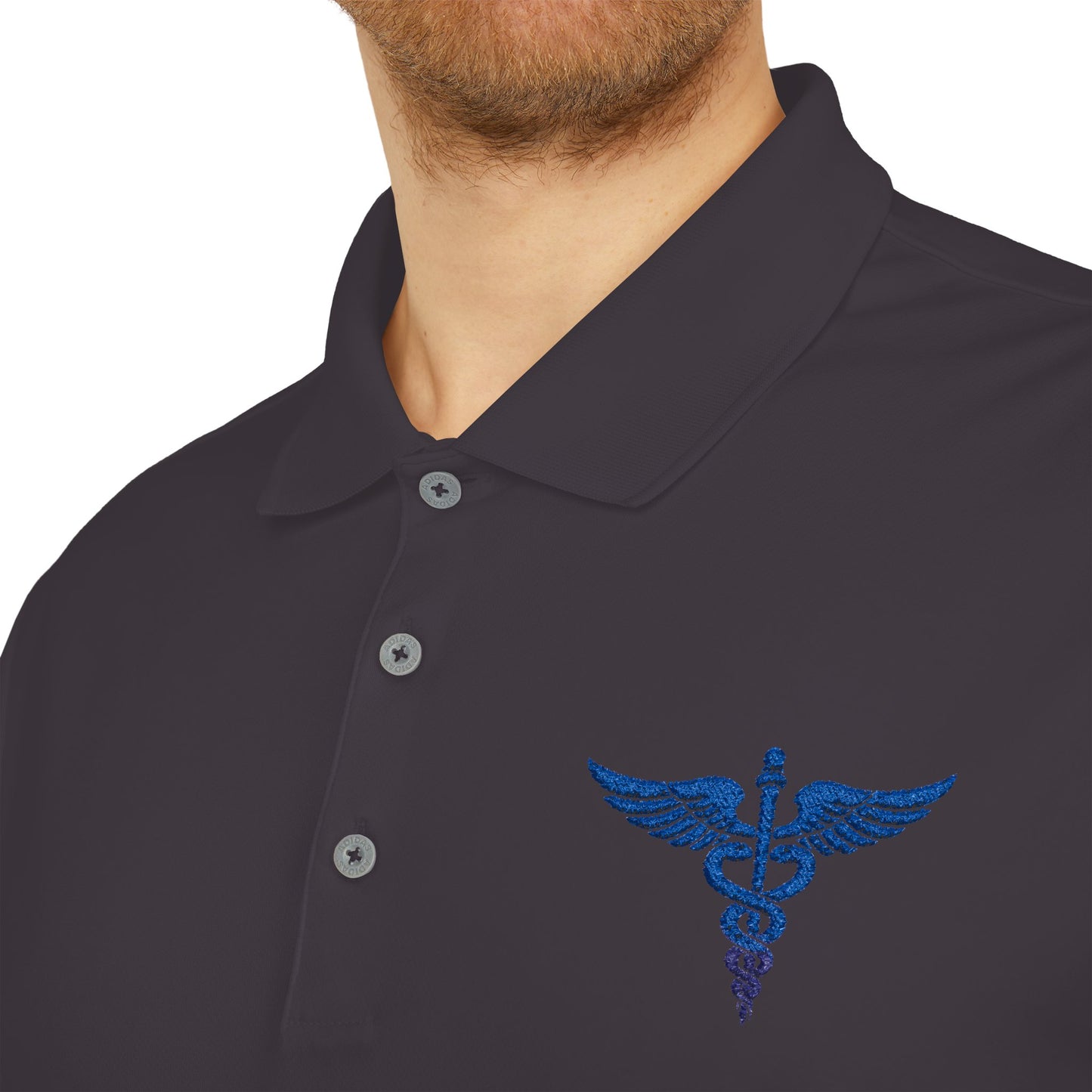Caduceus Medical Polo Shirt — White Performance Workwear