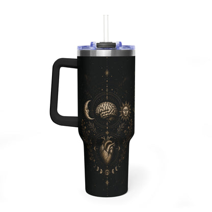 Edelstahl Termobecher mit Strohhalm
