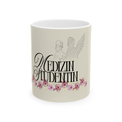 Keramiktasse für Medizin Studenten – Florale Geschenkidee