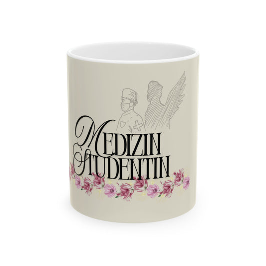 Keramiktasse für Medizin Studenten – Florale Geschenkidee