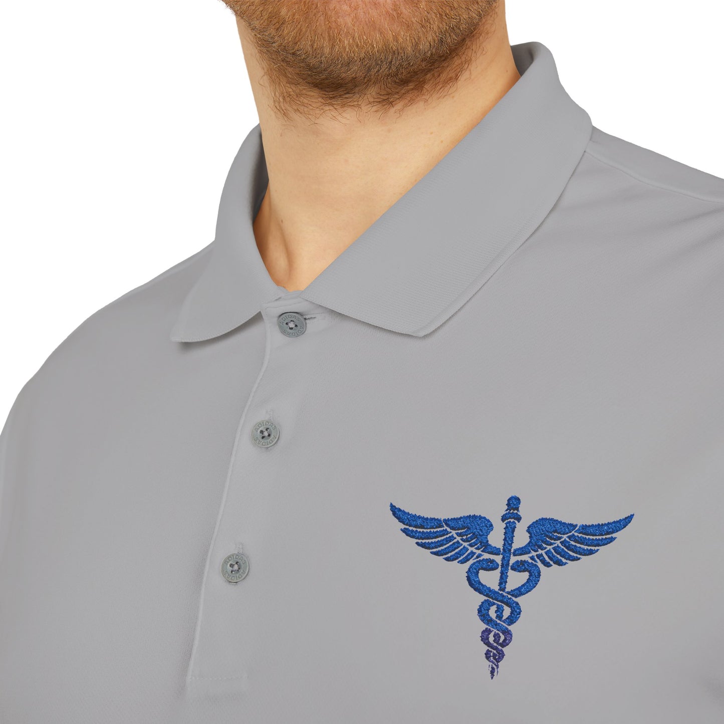 Caduceus Medical Polo Shirt — White Performance Workwear