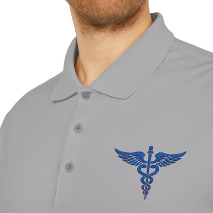 Caduceus Medical Polo Shirt — White Performance Workwear
