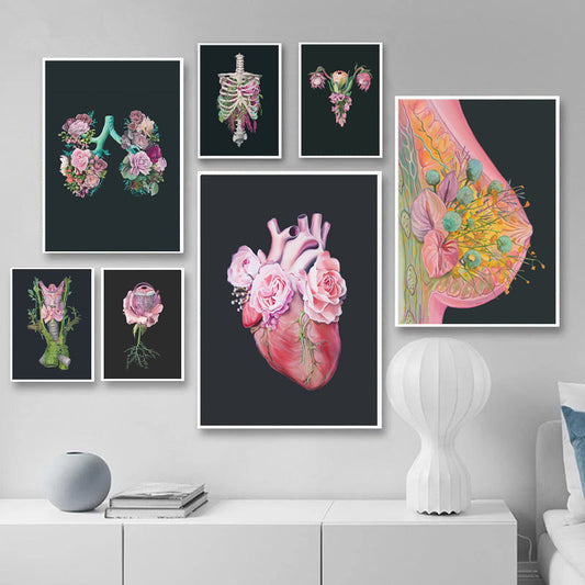 Anatomy Art Canvas Painting Human Organs Painting