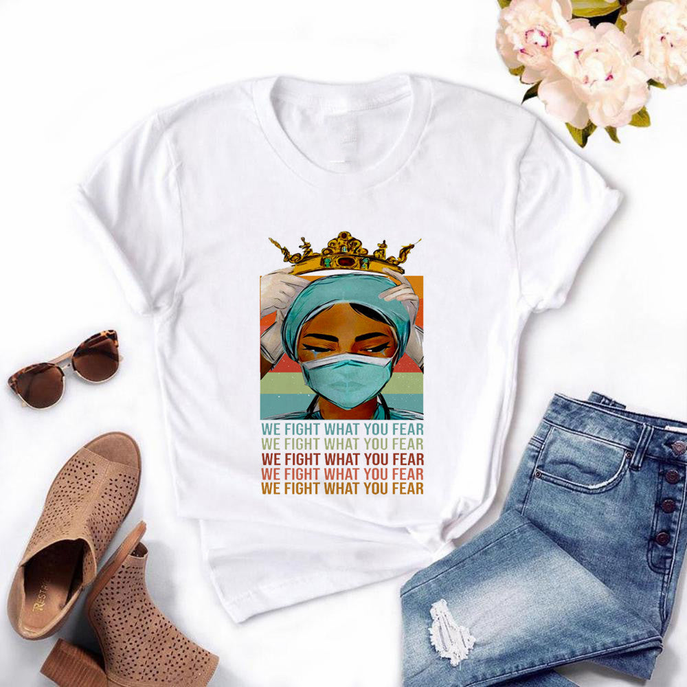The most beautiful nurse head print short sleeve