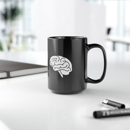 Gehirn Keramiktasse Schwarz