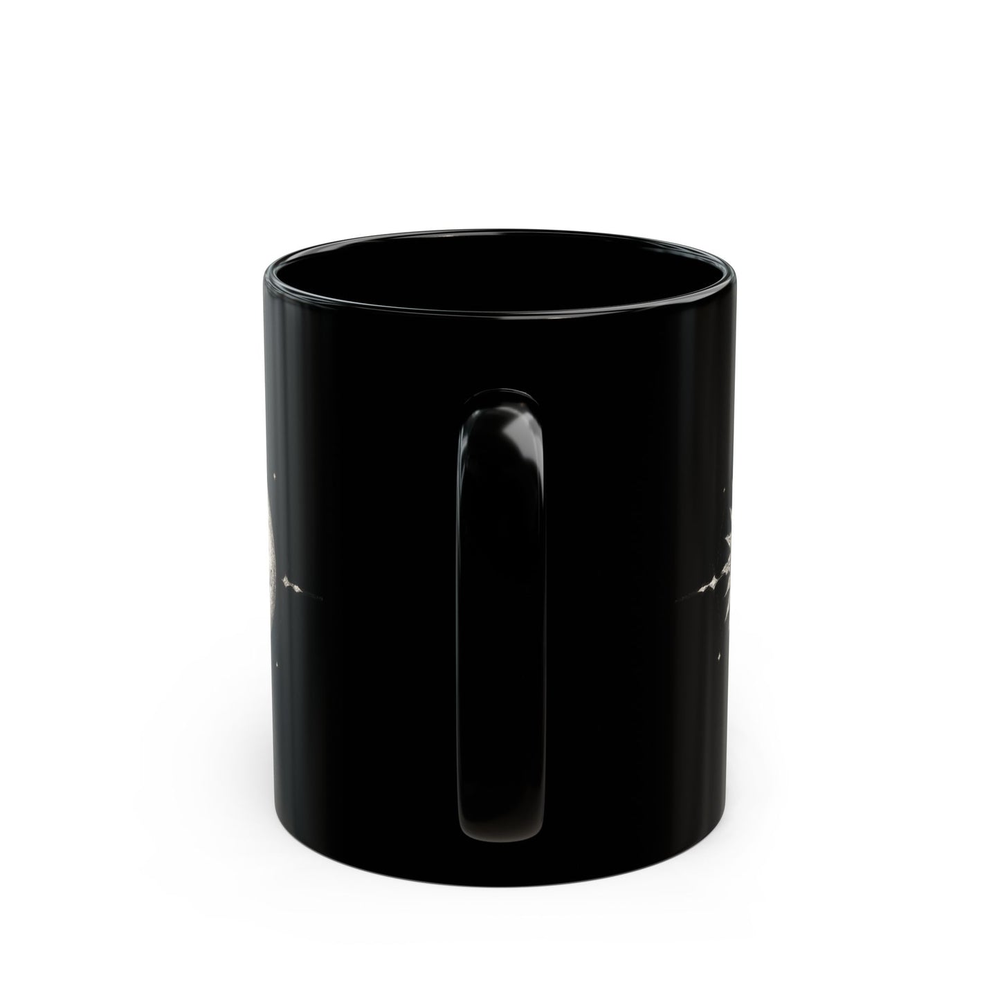 Gehirn, Sonne & Mond Keramiktasse schwarz