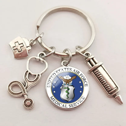 New medical staff with snake symbol finger keychain medical student keychain key pendant custom