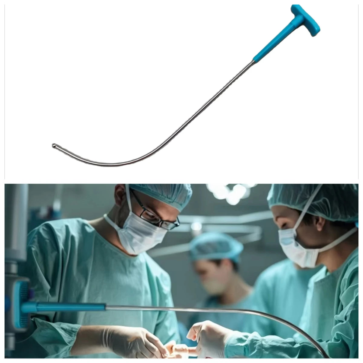 Reusable Rigid Intubating Stylet Metal Intubation Stylet for Endotracheal Intubation