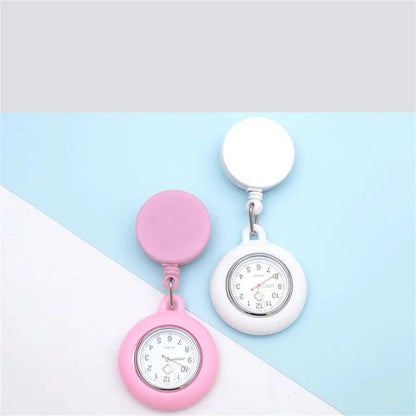 Gift Doctor/Nurse Clip-on Quartz Clock Pocket Watch Doctor  Hanging Fob Watch Retractable Nurse Watch