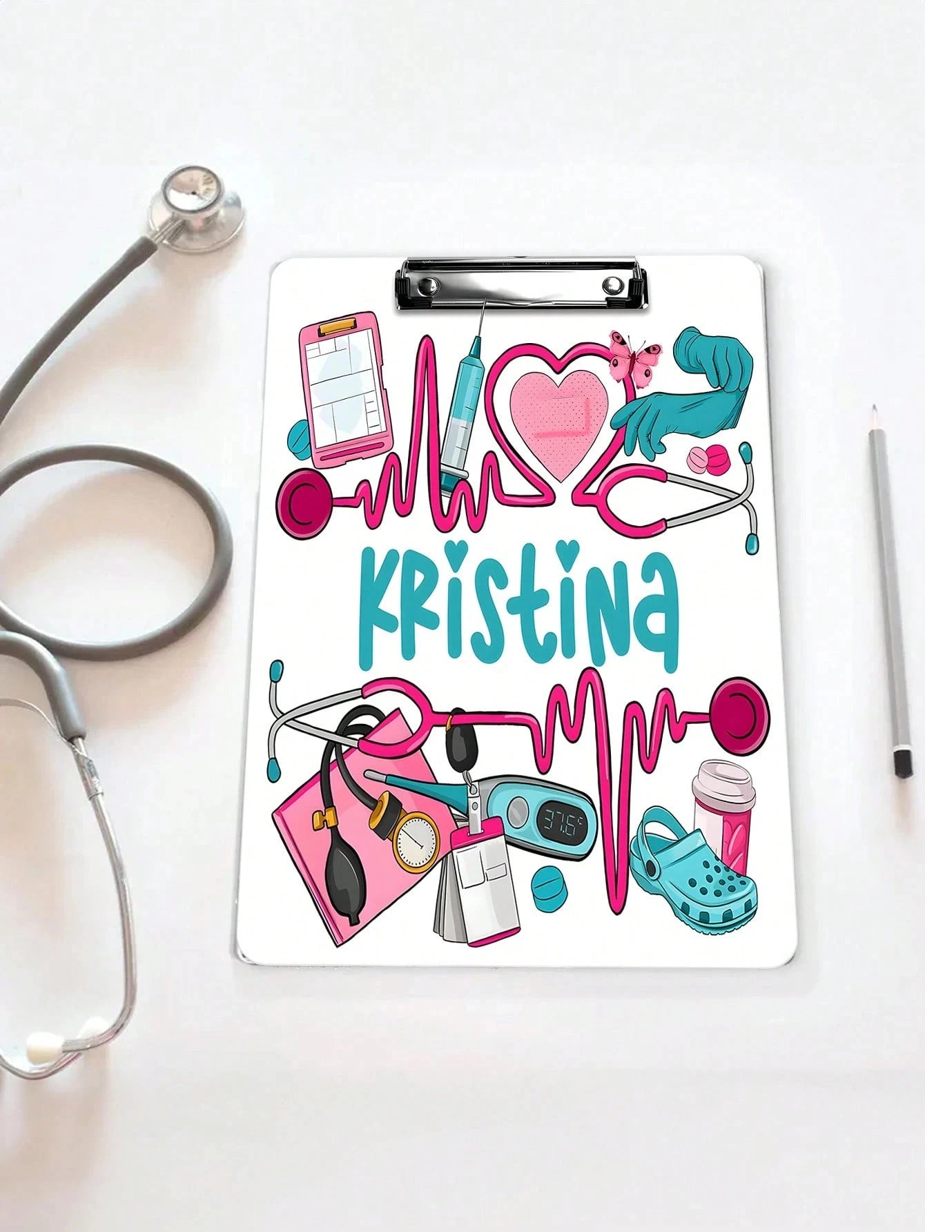 22.3*30.5CM Personalized Nurse Scrubs Clipboard,4 Styles,Custom Nurse Gift, Nurse Appreciation Gift,Medical Assistant File Board