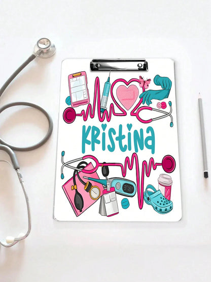 22.3*30.5CM Personalized Nurse Scrubs Clipboard,4 Styles,Custom Nurse Gift, Nurse Appreciation Gift,Medical Assistant File Board