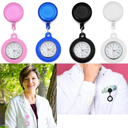 Gift Doctor/Nurse Clip-on Quartz Clock Pocket Watch Doctor  Hanging Fob Watch Retractable Nurse Watch