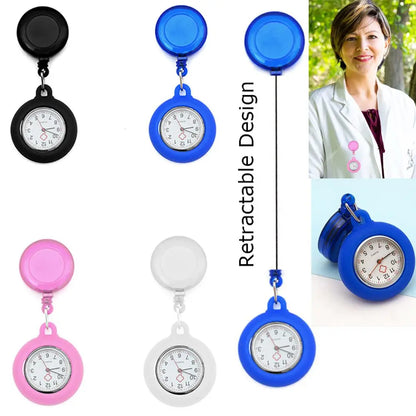 Gift Doctor/Nurse Clip-on Quartz Clock Pocket Watch Doctor  Hanging Fob Watch Retractable Nurse Watch