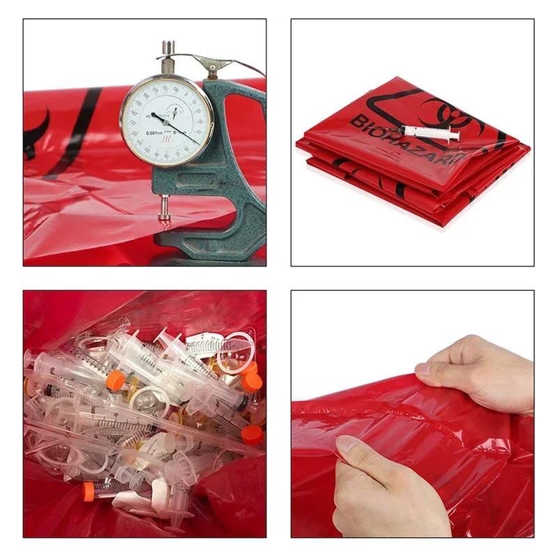 Medical Waste Bags Medical Waste Disposal Bag High Temperature Resistant PP Material Hospital Clinic Medical Supplies Collection