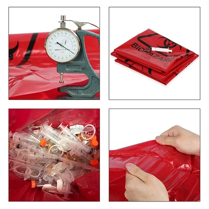 Medical Waste Bags Medical Waste Disposal Bag High Temperature Resistant PP Material Hospital Clinic Medical Supplies Collection