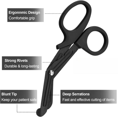 2 Pcs Medical Scissors and Penlights for Nurses Medical Supplies with One Medical Pen light, One 6 inches Scissors Trauma Shears